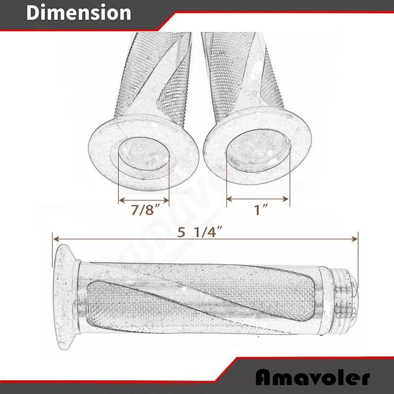 amavoler Universal Motorcycle Handlebar Grips Fits for Motorcycles with 7/8"" Left Grip and 1"" Right (Orange) - Image 2